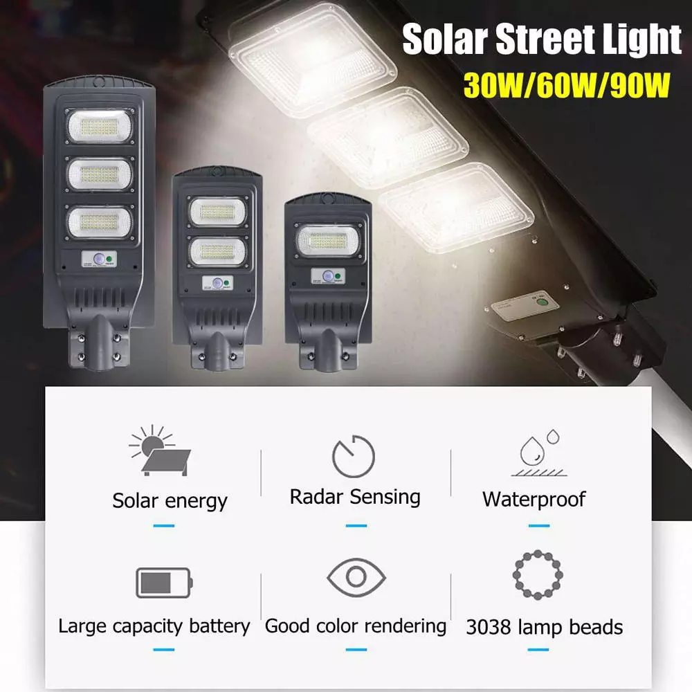 180W Country Road Solar Street Light مع بطارية احتياطية