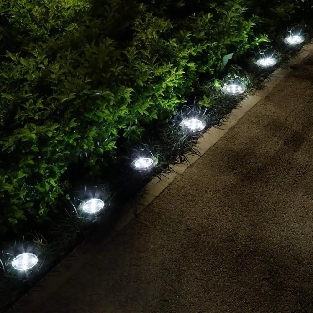 مقاوم للماء 8 LED مسار المناظر الطبيعية في الهواء الطلق مدفون تحت مسار الأرض الشمسية LED ضوء الحديقة