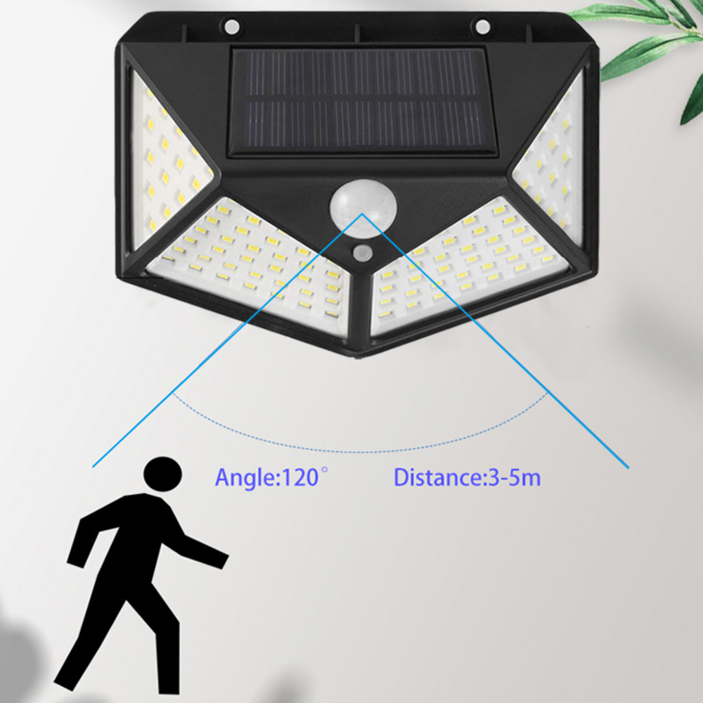 مصباح LED فائق السطوع للتحكم عن بعد PIR مستشعر حركة خارجي للحديقة الشمسية